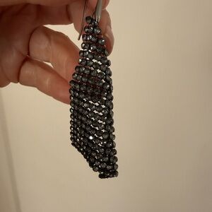 Black Rhinestone Mesh Earrings by Swarovski